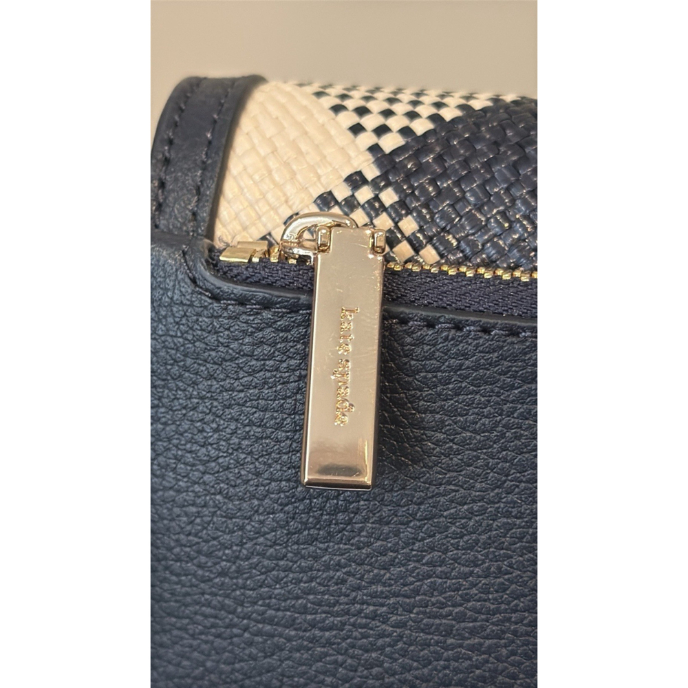 Kate Spade Crescent Woven Gingham Purse Crossbody Women's Bag Purse New Luna - Picture 9 of 11